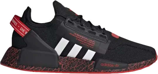 adidas NMD R1 V2 Crackled Black Red (US Men's 7.5)